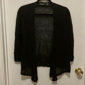 Black linen cardigan sweater